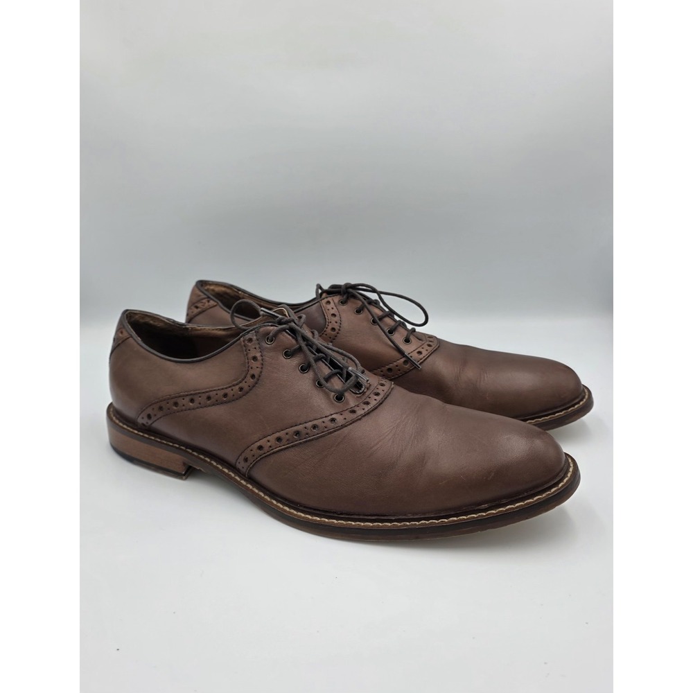 Aston Grey Collection Tokyo Mens Brown Leather Oxford Classic Dress Shoes 11